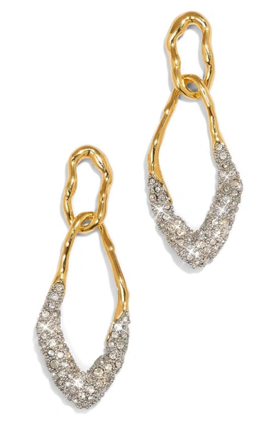 Shop Alexis Bittar Solanales Crystal Pavé Double Link Earrings In Gold Crystals