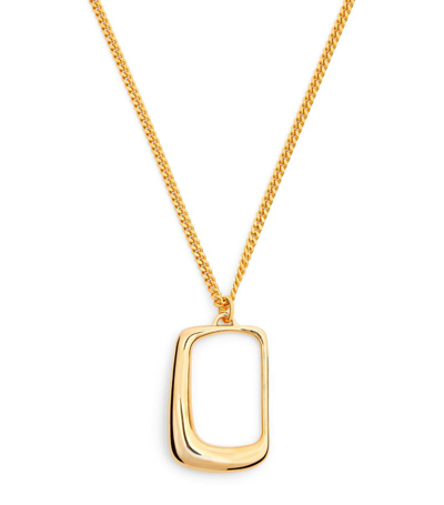 Shop Jacquemus Ovalo Pendant Necklace In Gold