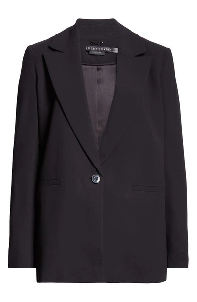 Shop Alice And Olivia Denny Notched Collar Blazer In Black