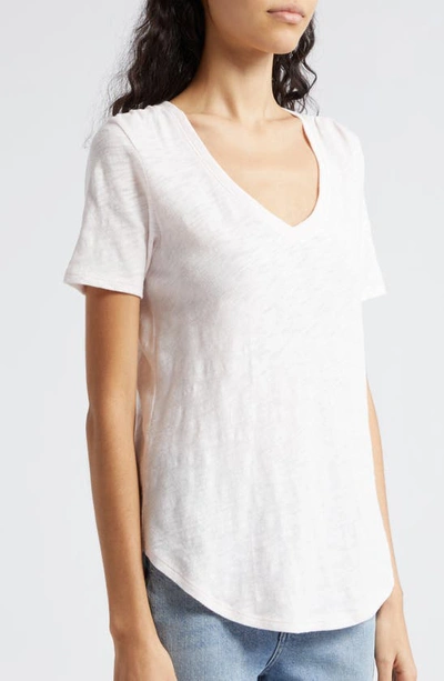 Atm Anthony Thomas Melillo V-neck Slub Cotton T-shirt In Faded Rose