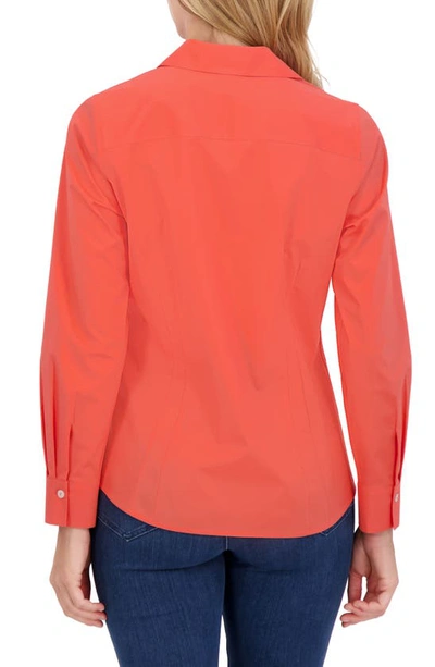 Shop Foxcroft Taylor Stretch Shirt In Tangerine