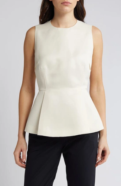 Shop Ted Baker Akeni Sleeveless Peplum Top In Ivory