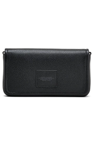 Marc Jacobs Mini Black Crossbody Bag With Engraved Logo In Black