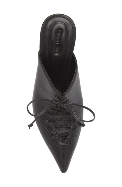 Shop Open Edit Natalya Lace-up Pointed Toe Mule In Black