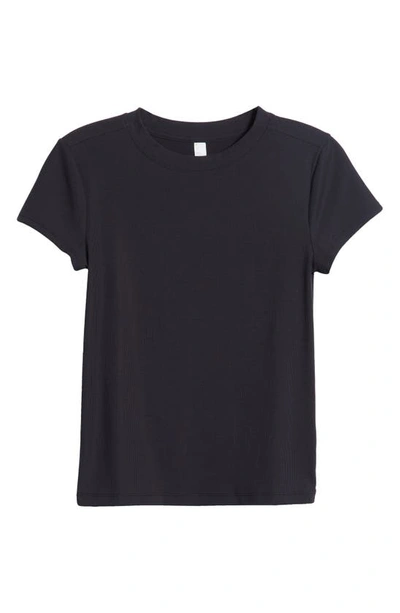 Shop Zella Go-to Rib T-shirt In Black