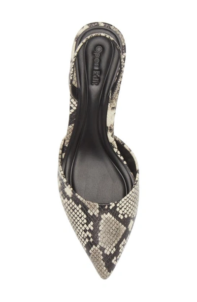 Open Edit Cammie Kitten Heel Slingback Pump In Black-white Snake