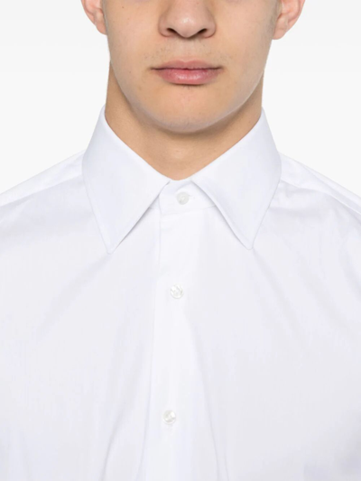 Shop Barba Napoli Neck Shirt In White