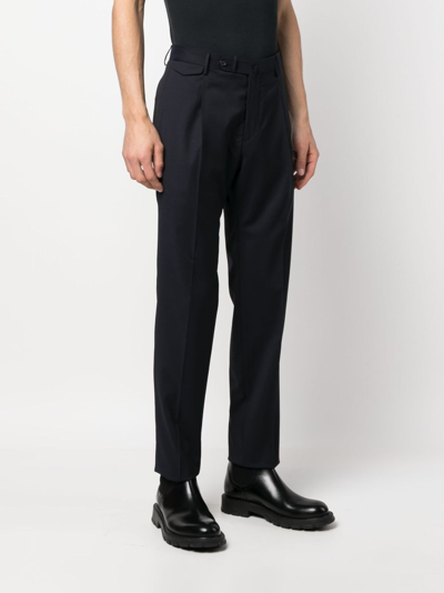 Shop Tagliatore Classic Trousers With Pences In Blue
