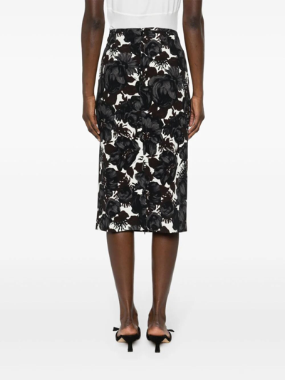 Shop N°21 Printed Midi Skirt In Multicolour