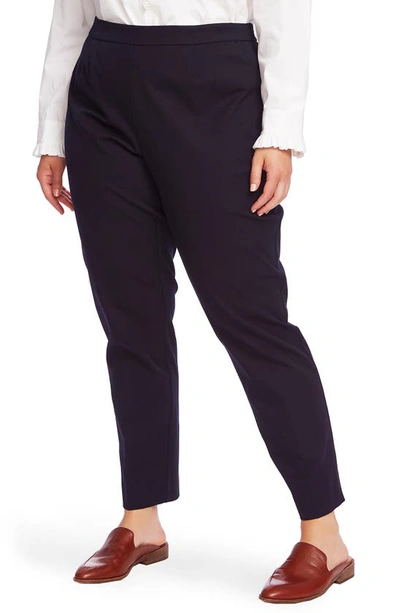 Shop Court & Rowe Flat Front Stretch Cotton Blend Twill Trousers In Blue Night
