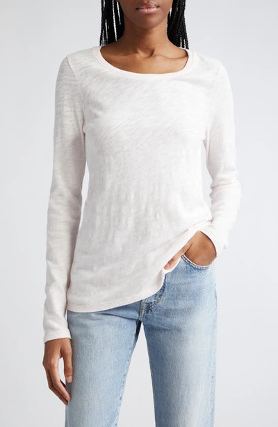 Atm Anthony Thomas Melillo Destroyed Wash Long Sleeve Slub Jersey Tee In Faded Rose