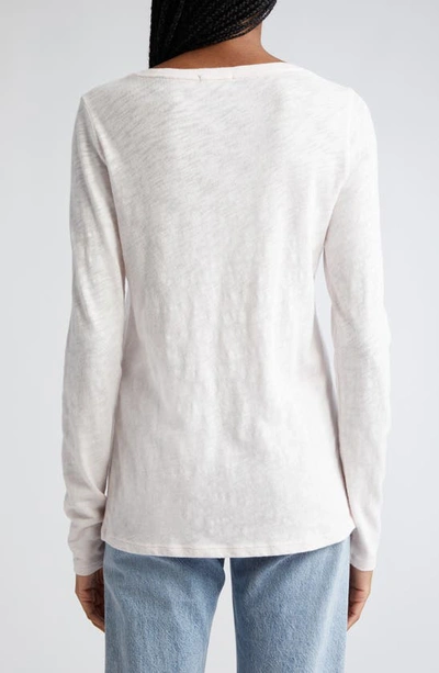 Atm Anthony Thomas Melillo Destroyed Wash Long Sleeve Slub Jersey Tee In Faded Rose