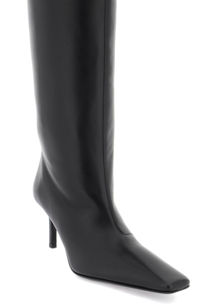 Acne Studios Stivali In Pelle Con Punta Affusolata In Black