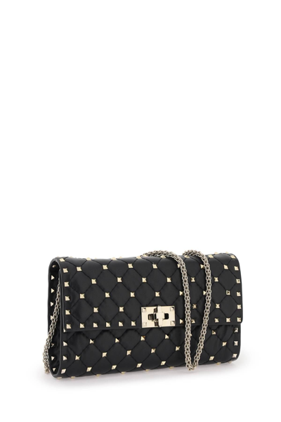 Shop Valentino Rockstud Spike Crossbody Bag In Black