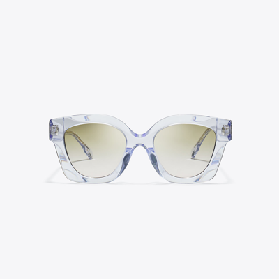 Tory Burch Miller Pushed Square Sunglasses In Gray