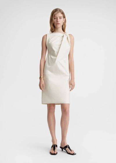 Shop Totême Shoulder-twist Dress Ecru