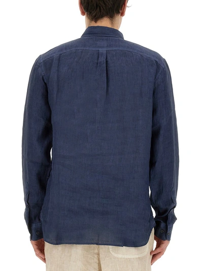 Shop 120% Lino Linen Shirt In Blue
