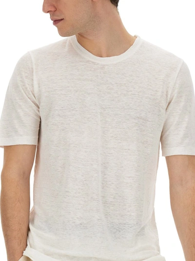 Shop 120% Lino Linen T-shirt In White