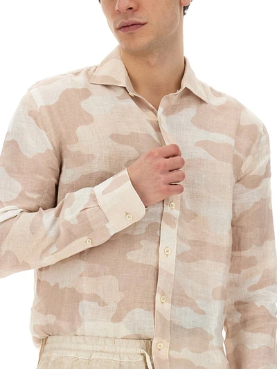 Shop 120% Lino Slim Fit Shirt In Ivory