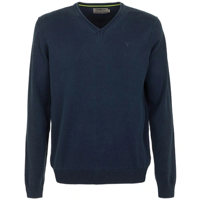 Shop Fred Mello Blue Cotton Sweater