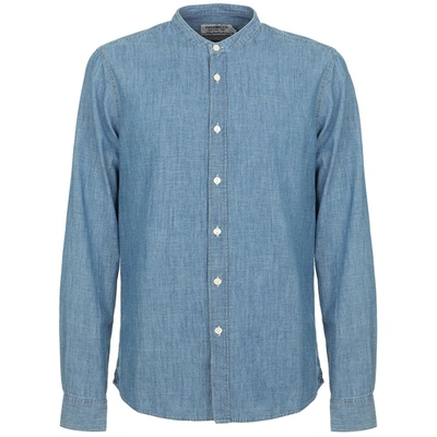 Shop Fred Mello Blue Linen Shirt