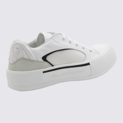 Shop Alexander Mcqueen White Leather Plimsoll Sneakers