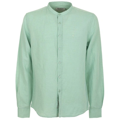 Shop Fred Mello Green Linen Shirt