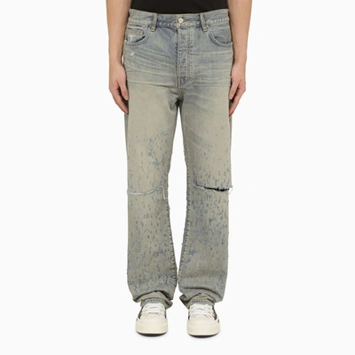 Shop Amiri Antique Indigo Jeans With Rips In Blue