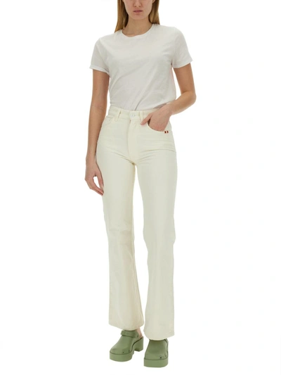 Shop Amish Cotton Jeans In Ivory