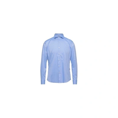 Shop Aquascutum Light Blue Cotton Shirt