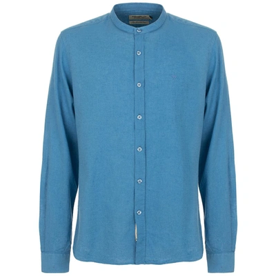 Shop Fred Mello Light Blue Linen Shirt
