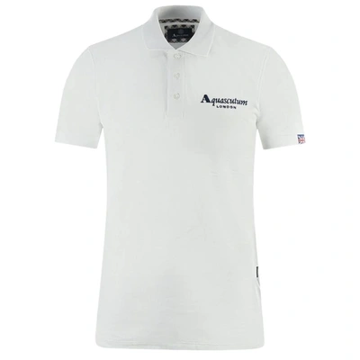 Shop Aquascutum White Cotton Polo Shirt