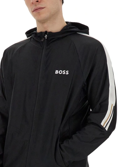 Shop Hugo Boss Boss Zip Sweatshirt. In Black