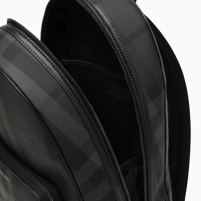 Shop Burberry Charcoal Nylon Backpack Rocco In Grey