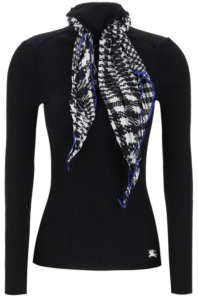 Shop Burberry "sweetlife With Integrated Scarf In Black