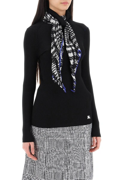 Shop Burberry "sweetlife With Integrated Scarf In Black
