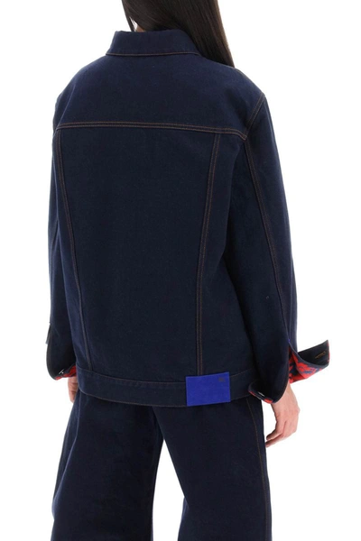 Shop Burberry Japanese Denim Jacket For Men/w In Blue