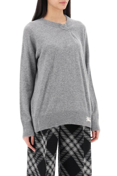 Shop Burberry "oversized Cashmere In Grey