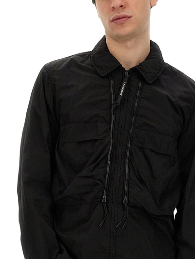 Shop C.p. Company Jacket With Zip In Black