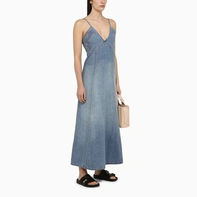 Shop Chloé Long Denim And Dress In Blue