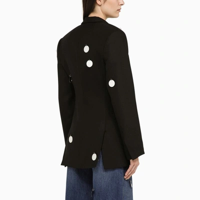 Shop David Koma Single-breasted Jacket With Mirrors In Black