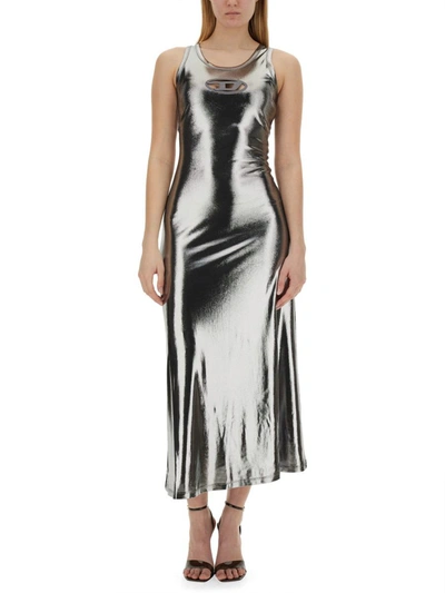 Shop Diesel "d-lyny" Dress In Silver