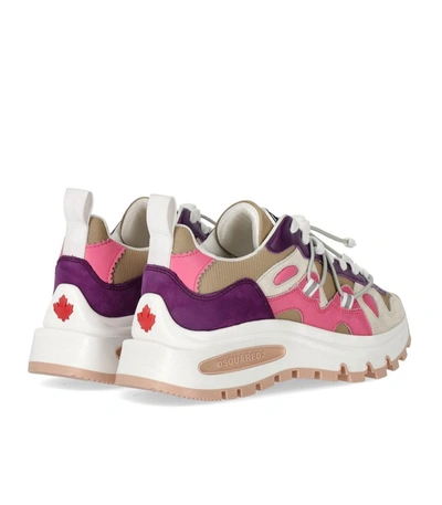 Shop Dsquared2 Runds2 Purple Beige Sneaker