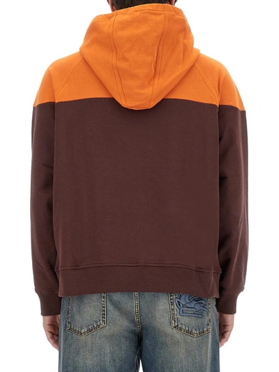 Shop Etro Hooded Sweatshirt With Logo In Orange