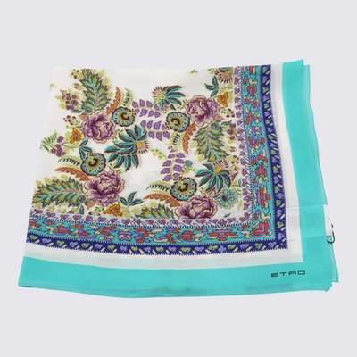 Shop Etro White Multicolour Silk Scarf In Red