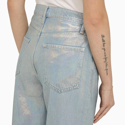 Shop Frame La Jane Cropped Jeans In Hologram Denim In Blue