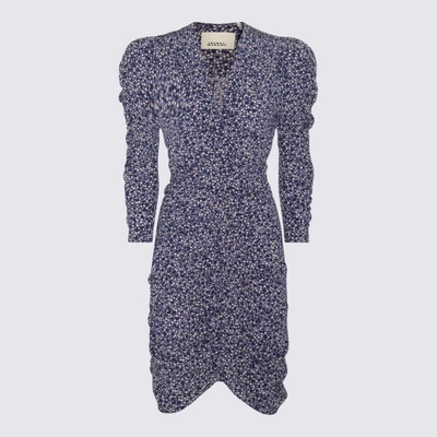 Shop Isabel Marant Blue And White Silk Blend Celina Dress