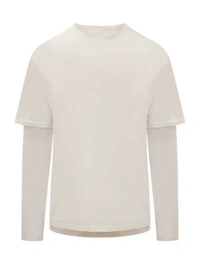 Shop Jil Sander Sheer T-shirt Ls In White