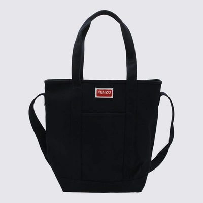 Shop Kenzo Navy Cotton Tote Bag In Blue