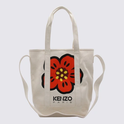 Shop Kenzo Beige Cotton Tote Bag